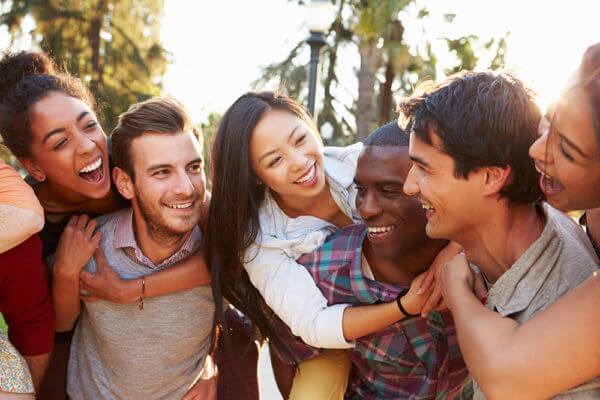 A group of happy people in recovery