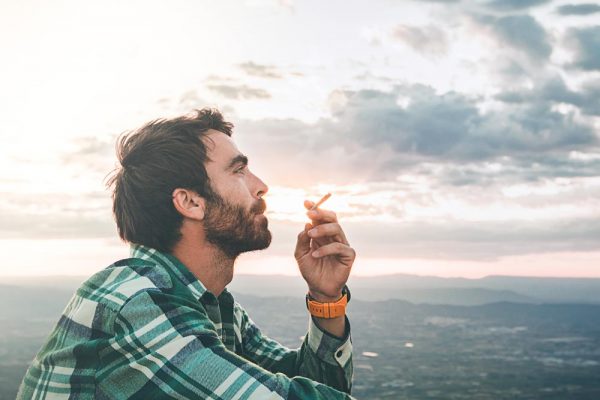 Man smoking marijuana