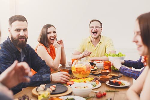 group of people at dinner