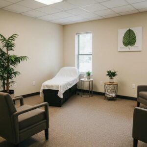 Comfortable therapy room representing a safe space for kratom addiction treatment