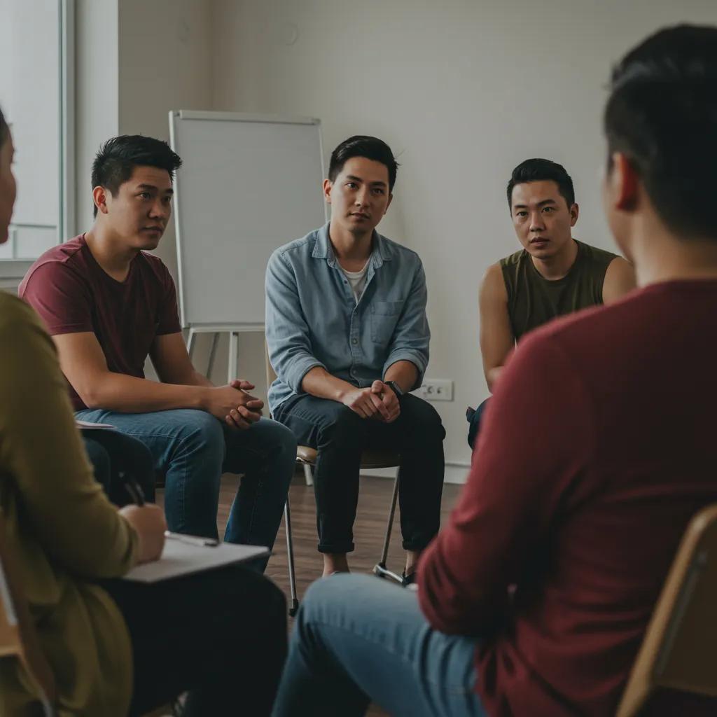 Group therapy session illustrating effective strategies for managing meth cravings