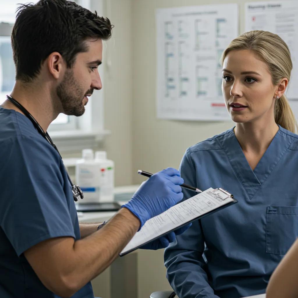 Healthcare professional discussing addiction treatment options