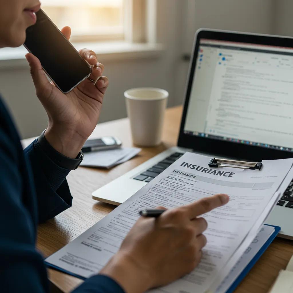 Person verifying insurance benefits for addiction treatment over the phone